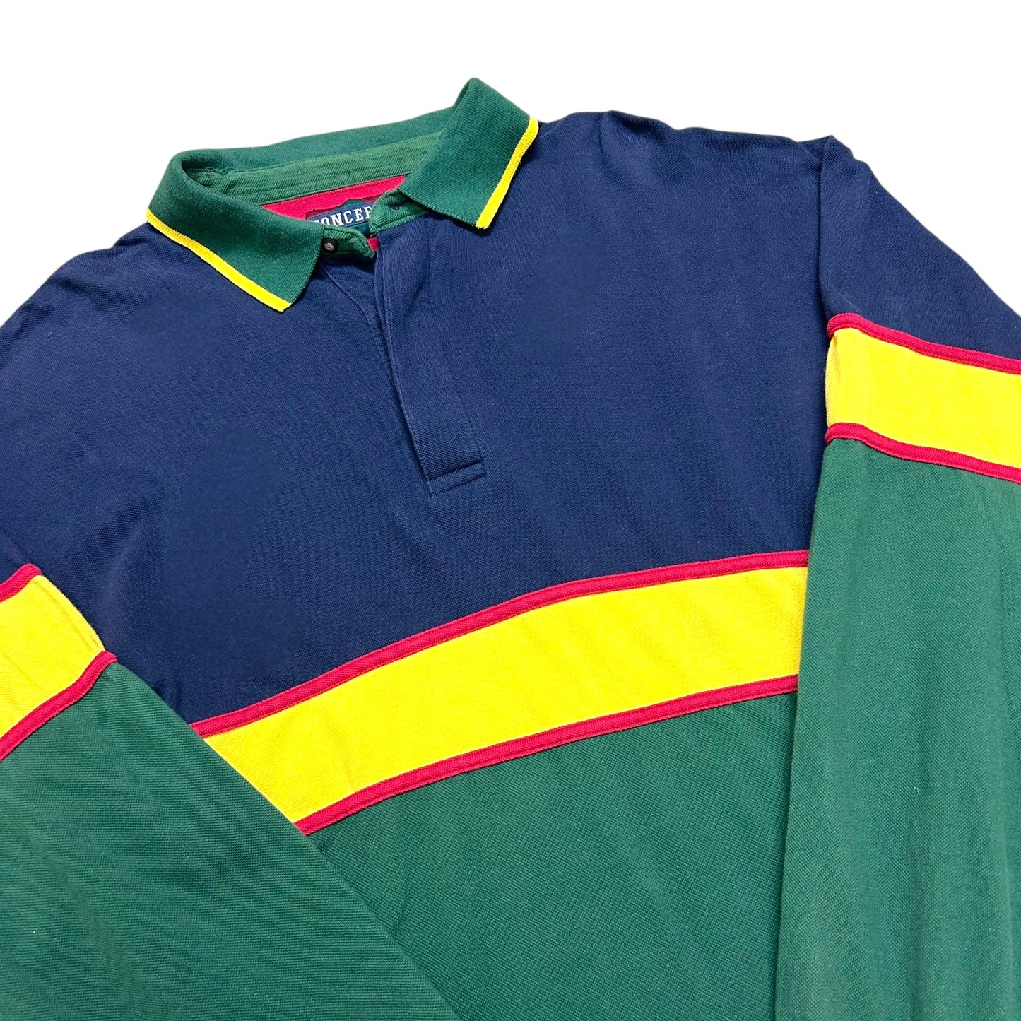 Vintage 1990s “Concepts” Blue/Green/Yellow Long Sleeve Collared Shirt - Size XXL