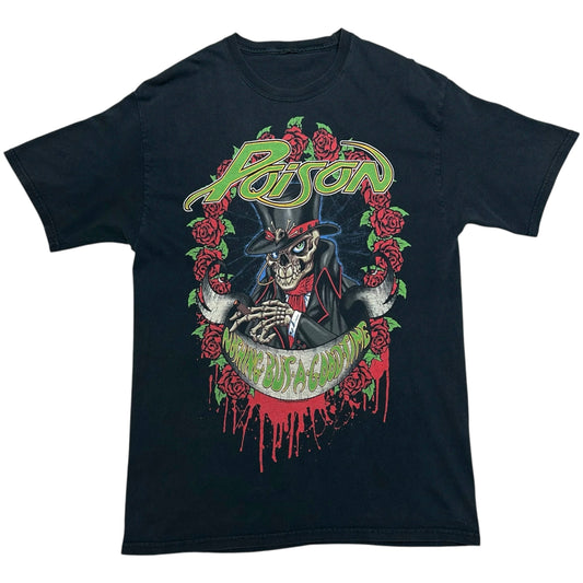 Early 2010s Poison “Nothin’ But A Good Time” Black Graphic T-Shirt - Size Large (Tall Fit)