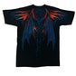 Y2K 2005 Liquid Blue Dragon All Over Print Black Graphic T-Shirt - Size XL