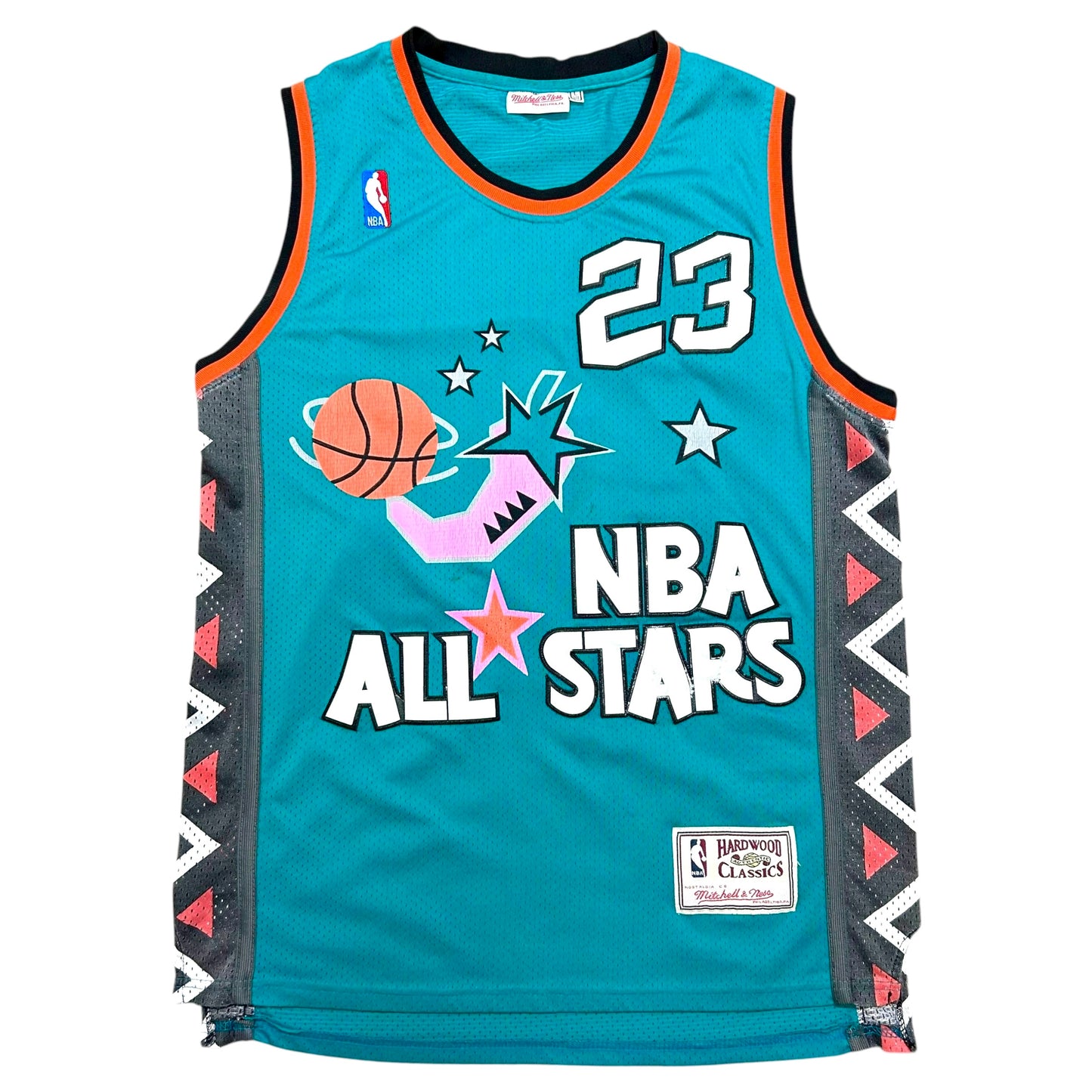Modern Mitchell & Ness Michael Jordan 1996 NBA All Star “Chili Pepper” Teal Basketball Jersey - Size Large
