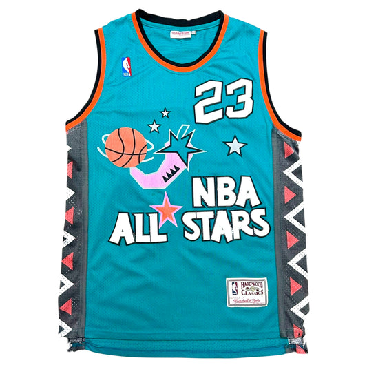 Modern Mitchell & Ness Michael Jordan 1996 NBA All Star “Chili Pepper” Teal Basketball Jersey - Size Large