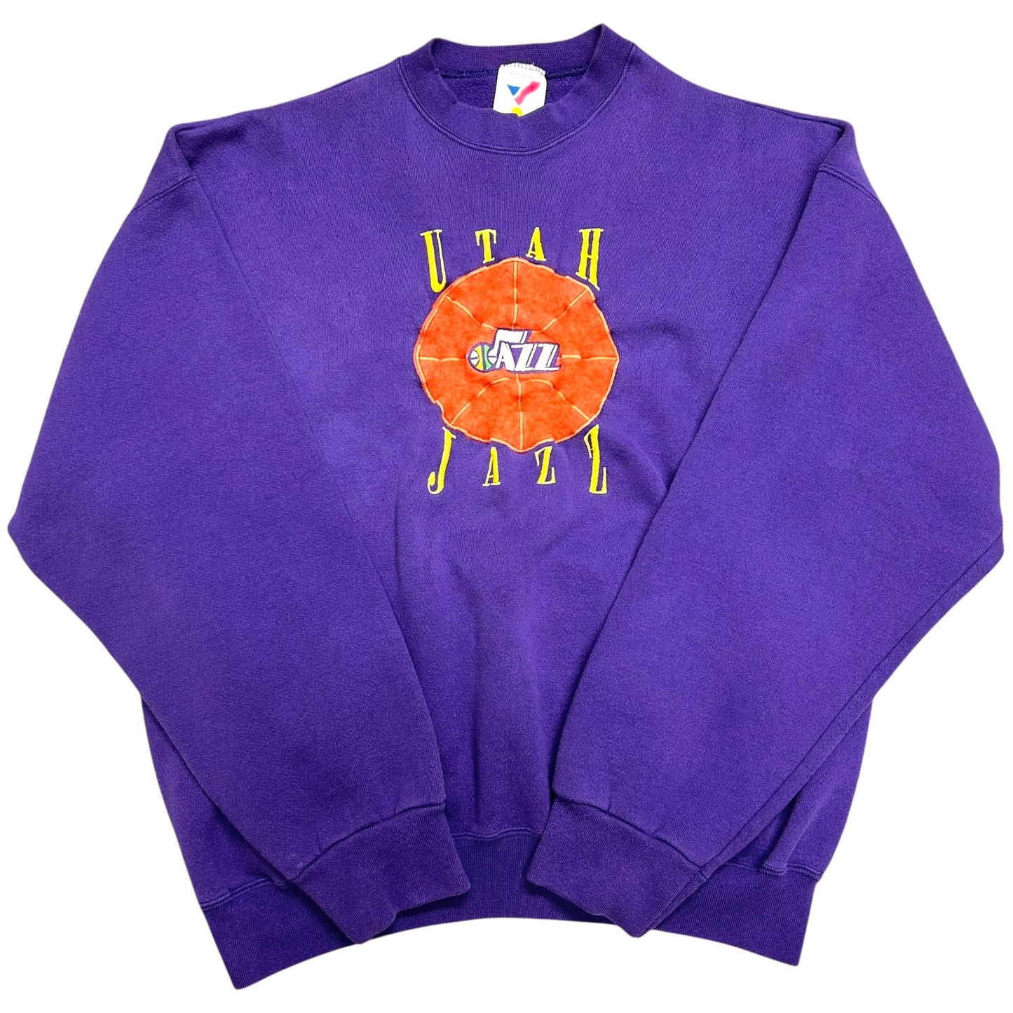 Vintage 1990s Utah Jazz Purple Embroidered Crewneck Sweatshirt - Size XL (Fits M/L)