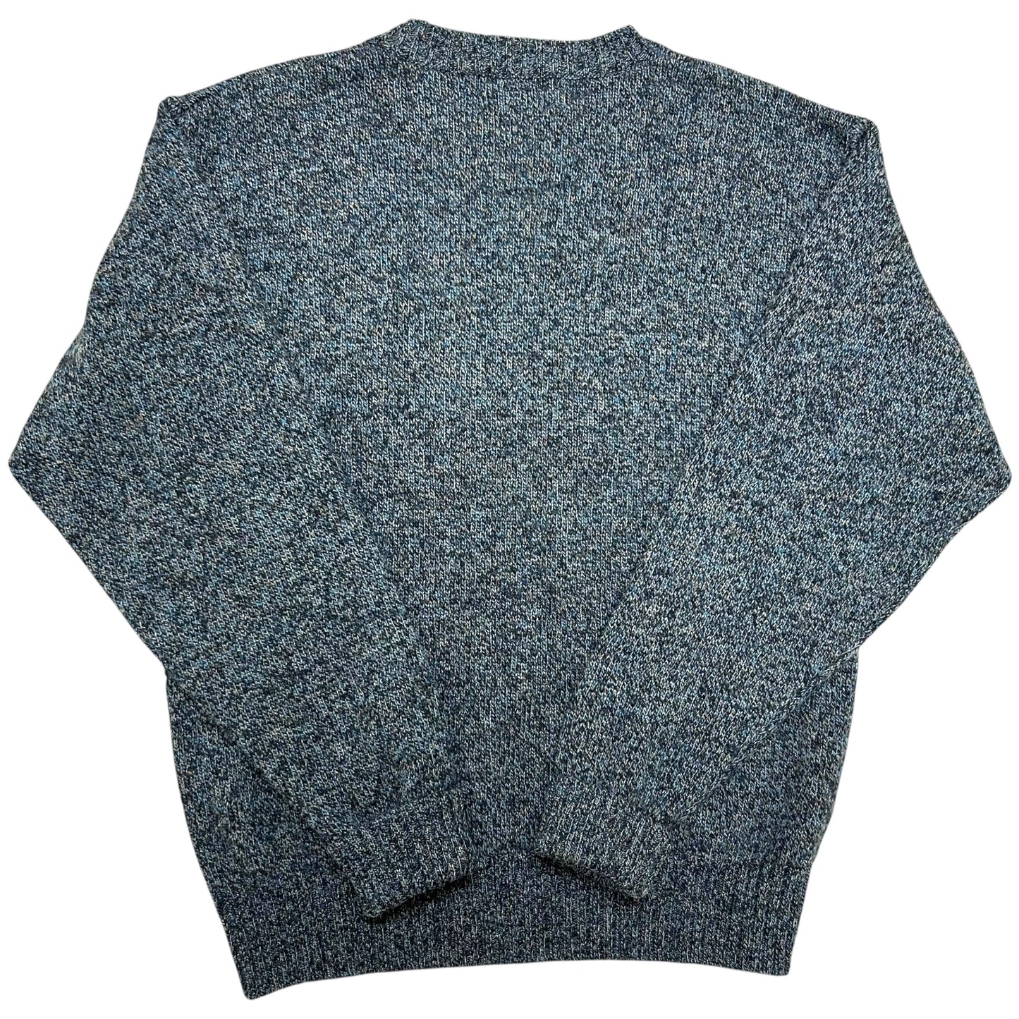 Modern Pendleton Grey/Blue 100% Wool Knit Sweater - Size Medium