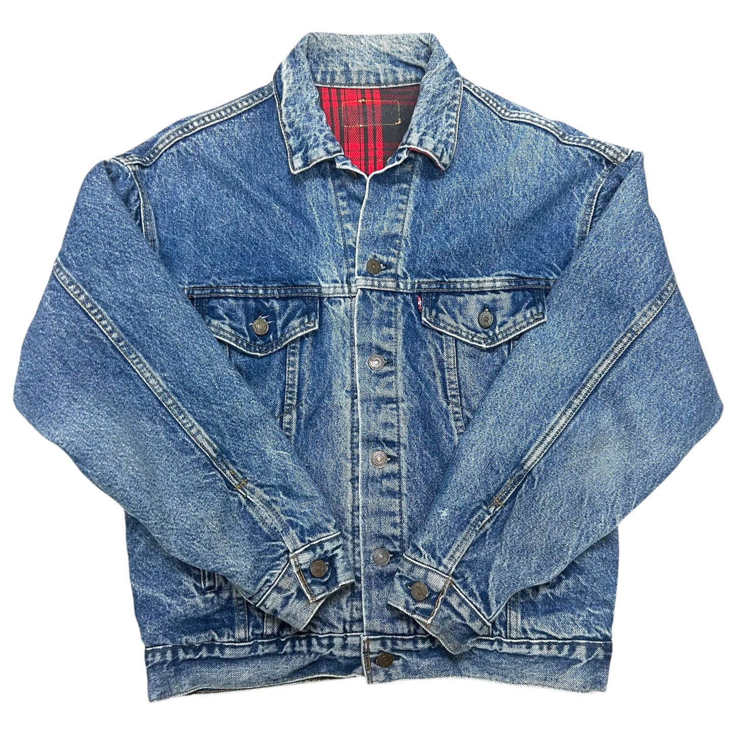 Vintage 1990s Levi Strauss & Co Flannel-Lined Denim Jacket - Size Small
