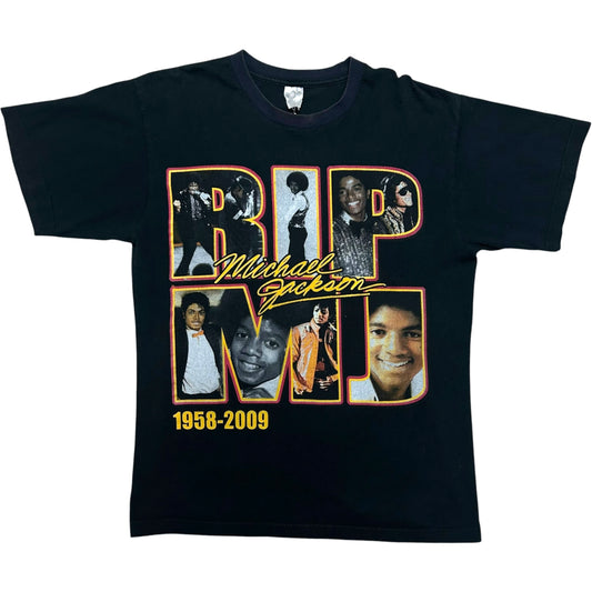 Late 2000s “RIP MJ” Michael Jackson Tribute Black Graphic T-Shirt - Size Large