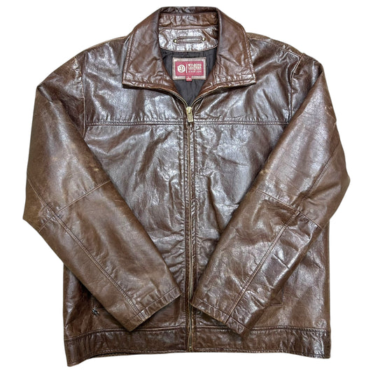 Late 2000s Wilsons Leather Brown Full-Zip Leather Jacket - Size Large