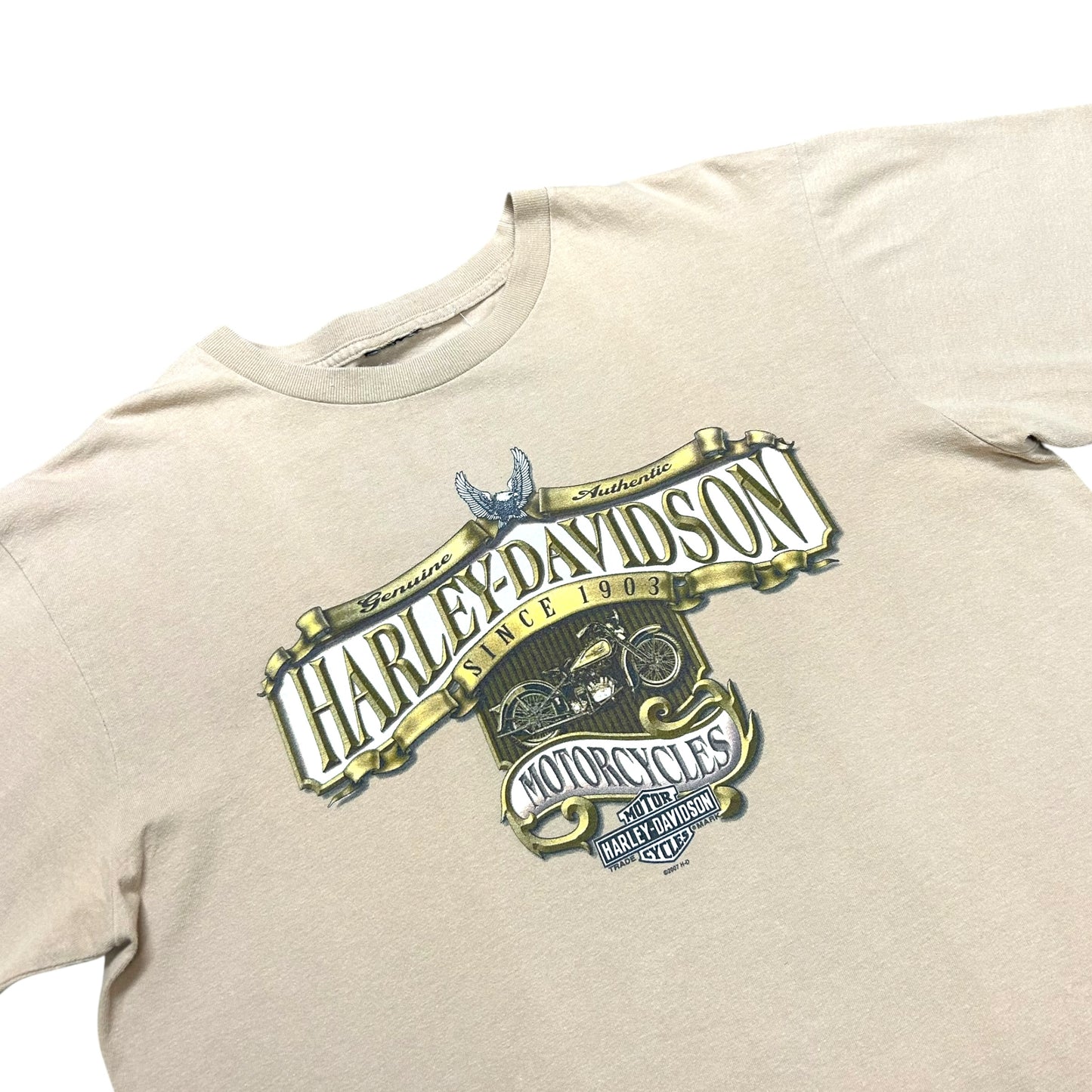 Late 2000s Louisville, KY Harley Davidson Tan Graphic T-Shirt - Size XL