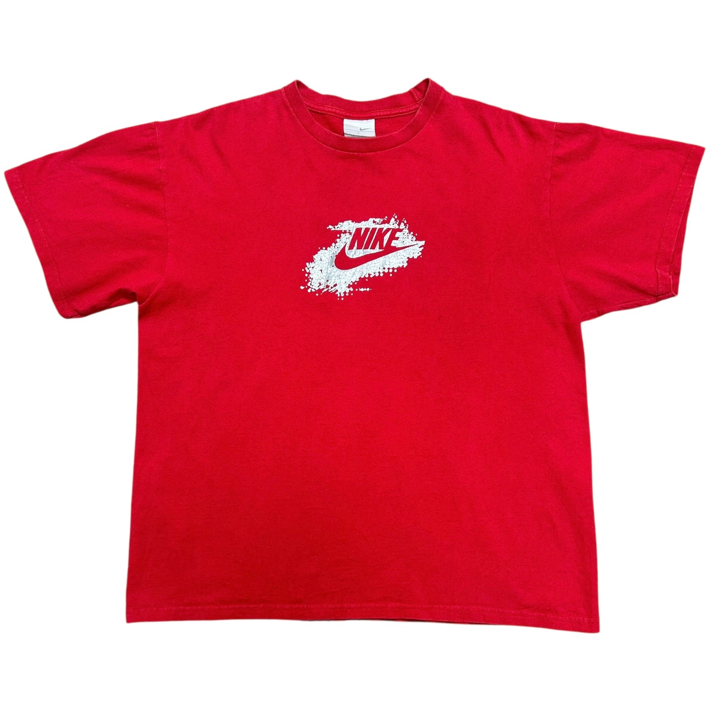 Early 2000s Nike Center Swoosh Red Graphic T-Shirt - Size Large (Fits M/L)