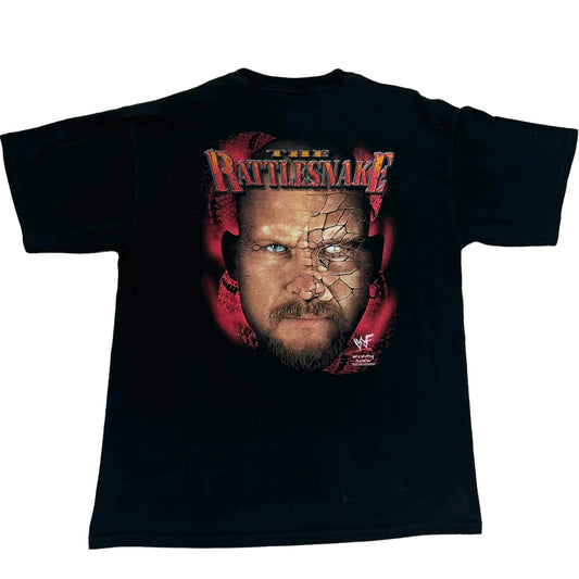 Vintage 1990s WWF Stone Cold Steve Austin “The Rattlesnake” Black Graphic T-Shirt - Size XL