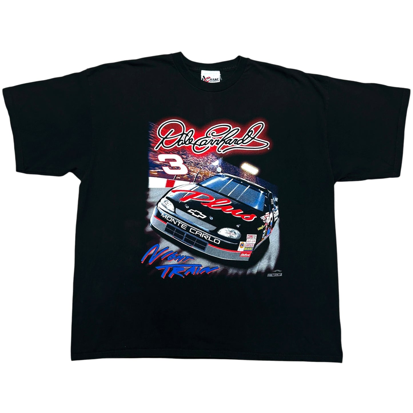 Vintage 1990s Dale Earnhardt “Night Train” Black Racing Black Graphic T-Shirt - Size XXL (Boxy Fit)