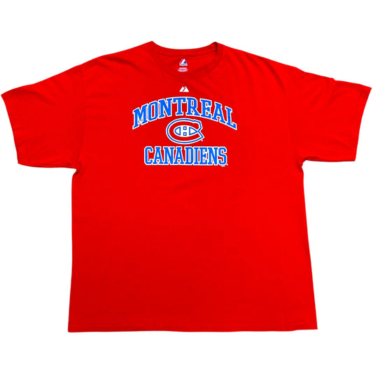 Late 2000s Majestic Montreal Canadiens Red Graphic T-Shirt - Size XXL