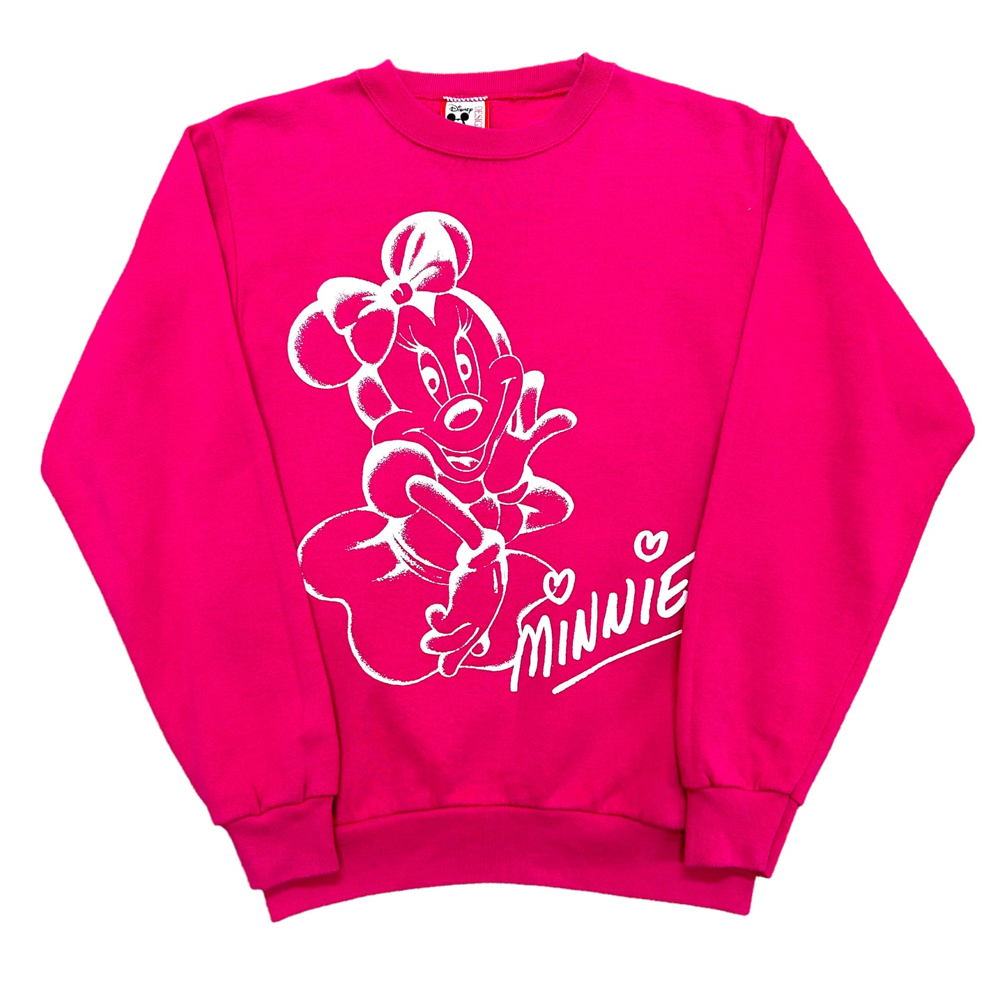 Vintage 1990s Minnie Mouse Pink Graphic Crewneck Sweatshirt - Size Medium