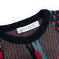 Vintage 1980s Jantzen Black/Red/Teal Patterned Knit Sweater - Size Medium