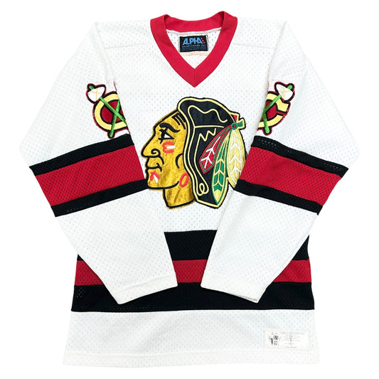 Vintage 1990s Chicago Blackhawks Taylor #15 White Hockey Jersey - Size Small