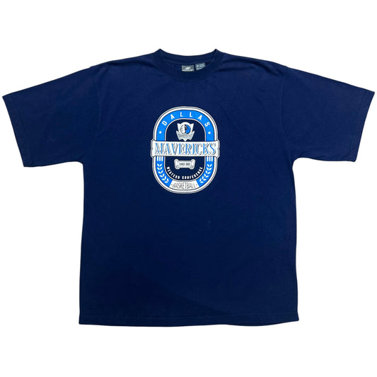 Late 2000s Dallas Mavericks Navy Blue Graphic T-Shirt - Size XL (Fits XXL)