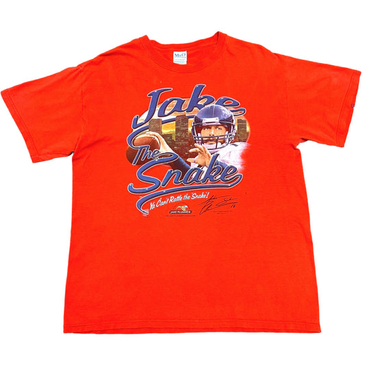 Mid-2000s Denver Broncos Jake Plummer “Jake The Snake” Orange Graphic T-Shirt - Size Large