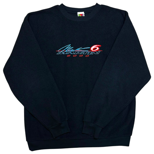 Early 2000s Mark Martin Black Fleece Crewneck Sweatshirt - Size Large