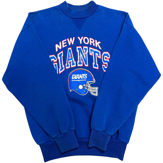 Vintage 1980s New York Giants Blue Helmet Logo Crewneck Sweatshirt - Size Medium (Fits M/L)