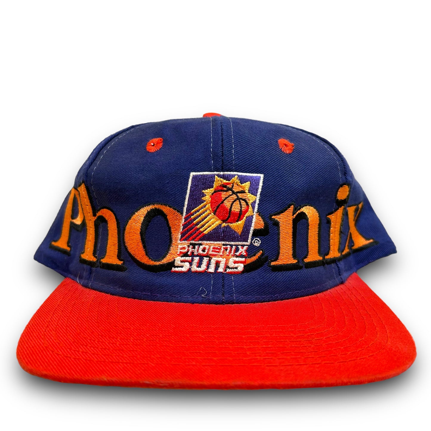 Vintage 1990s Phoenix Suns Logo 7 Shadow Logo Embroidered Purple Snapback Hat
