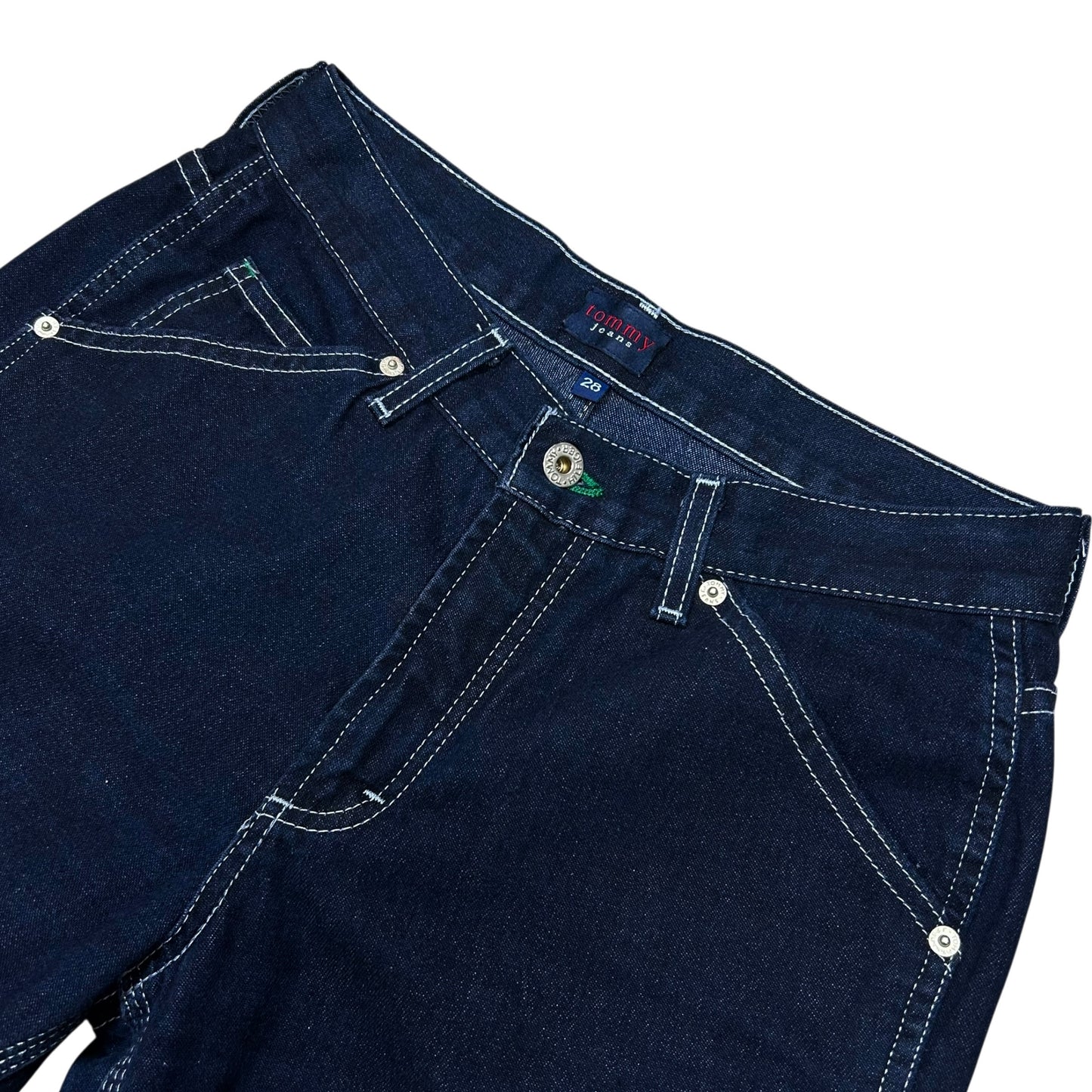 Early 2000s Tommy Jeans Dark Wash Tapered Fit Carpenter Jeans - Size 28” x 29”