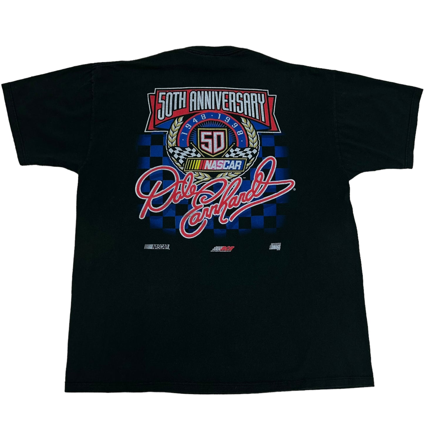 Vintage 1990s Dale Earnhardt 1998 Daytona 500 Champion Black Graphic T-Shirt