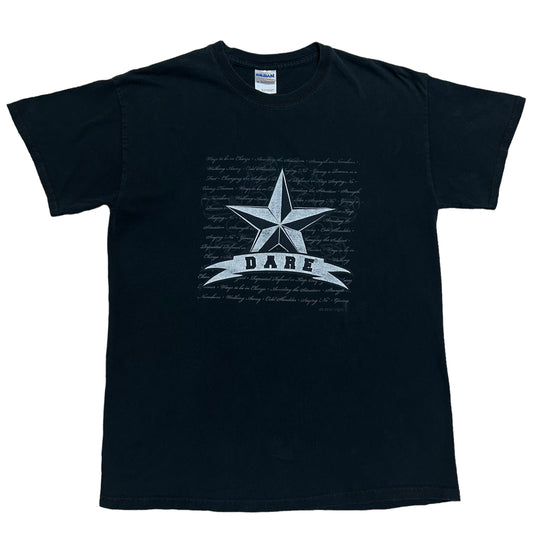 Y2K D.A.R.E. Pledge Black Graphic T-Shirt - Size Medium