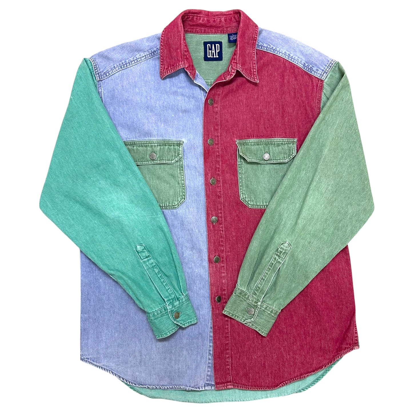 Early 2000s Gap Color-Block Dress Shirt - Size Large (Fits L/XL)