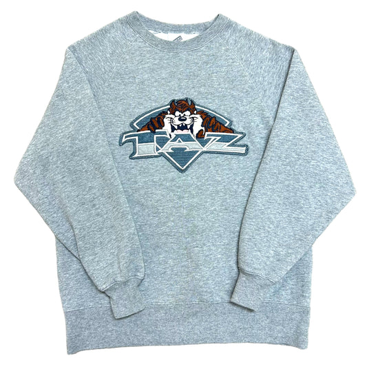 Vintage Y2K Taz Grey Embroidered Crewneck Sweatshirt - Size Small
