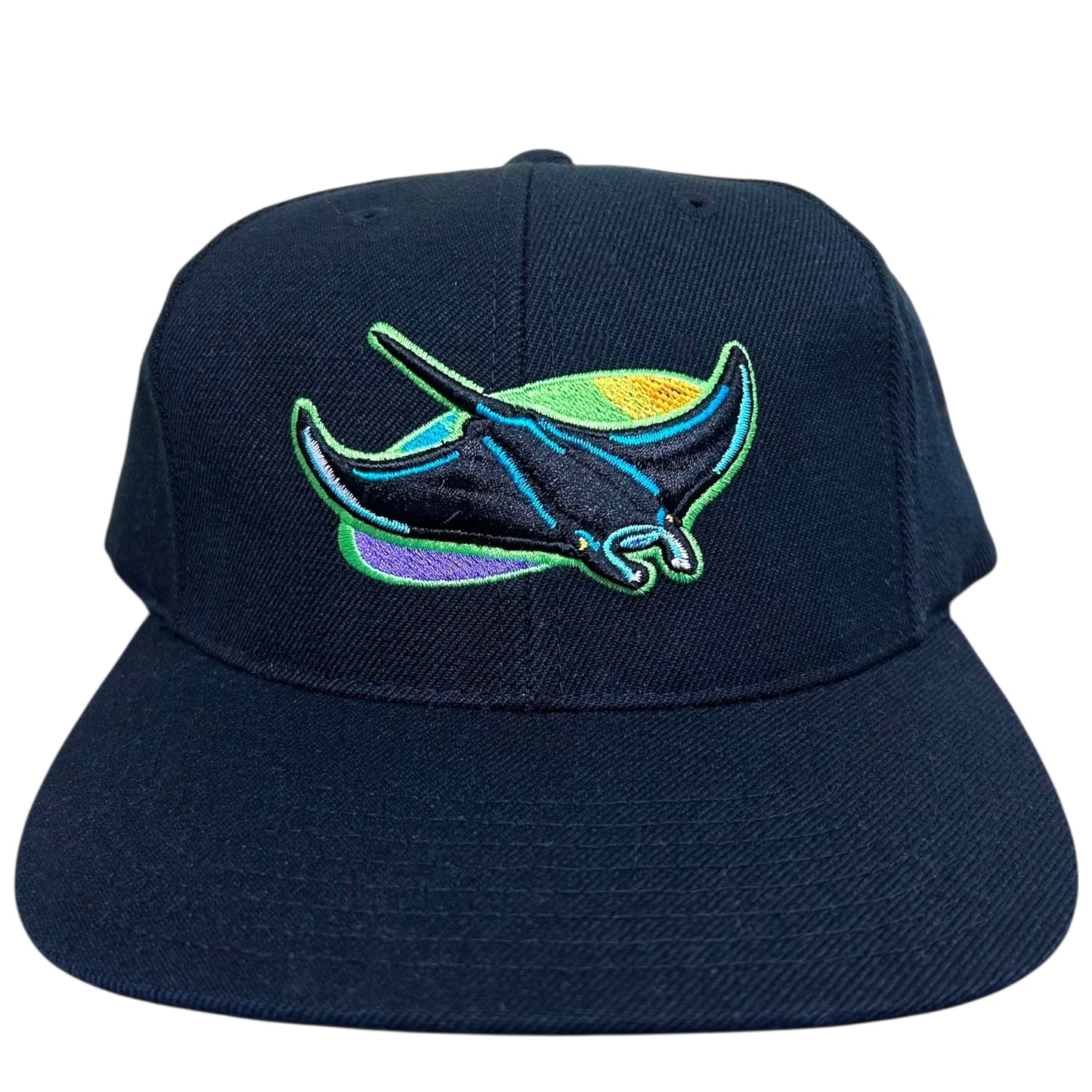 Vintage 1990s American Needle Tampa Bay Devil Rays Black Snapback Hat - One Size