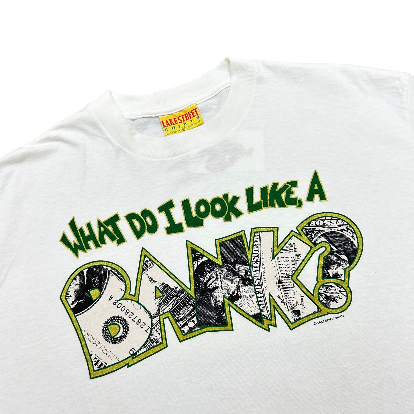 Vintage 1990s “What Do I Look Like, A Bank?” White Graphic T-Shirt - Size XL