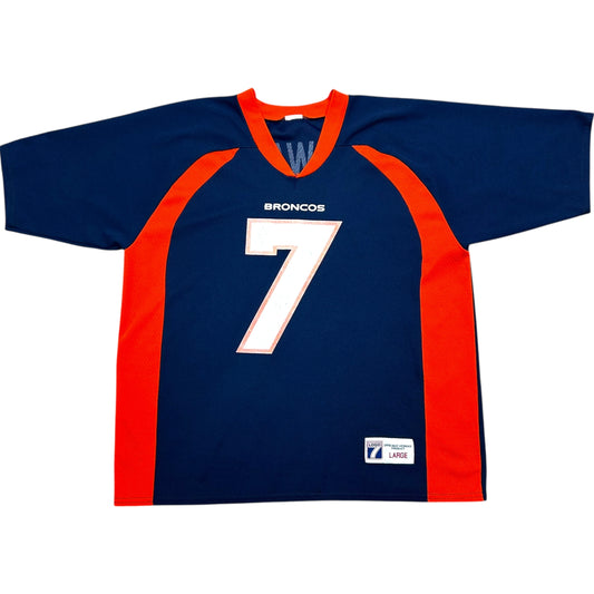 Vintage 1990s Logo 7 John Elway Denver Broncos Navy Blue Football Jersey - Size Large (Fits M/L)