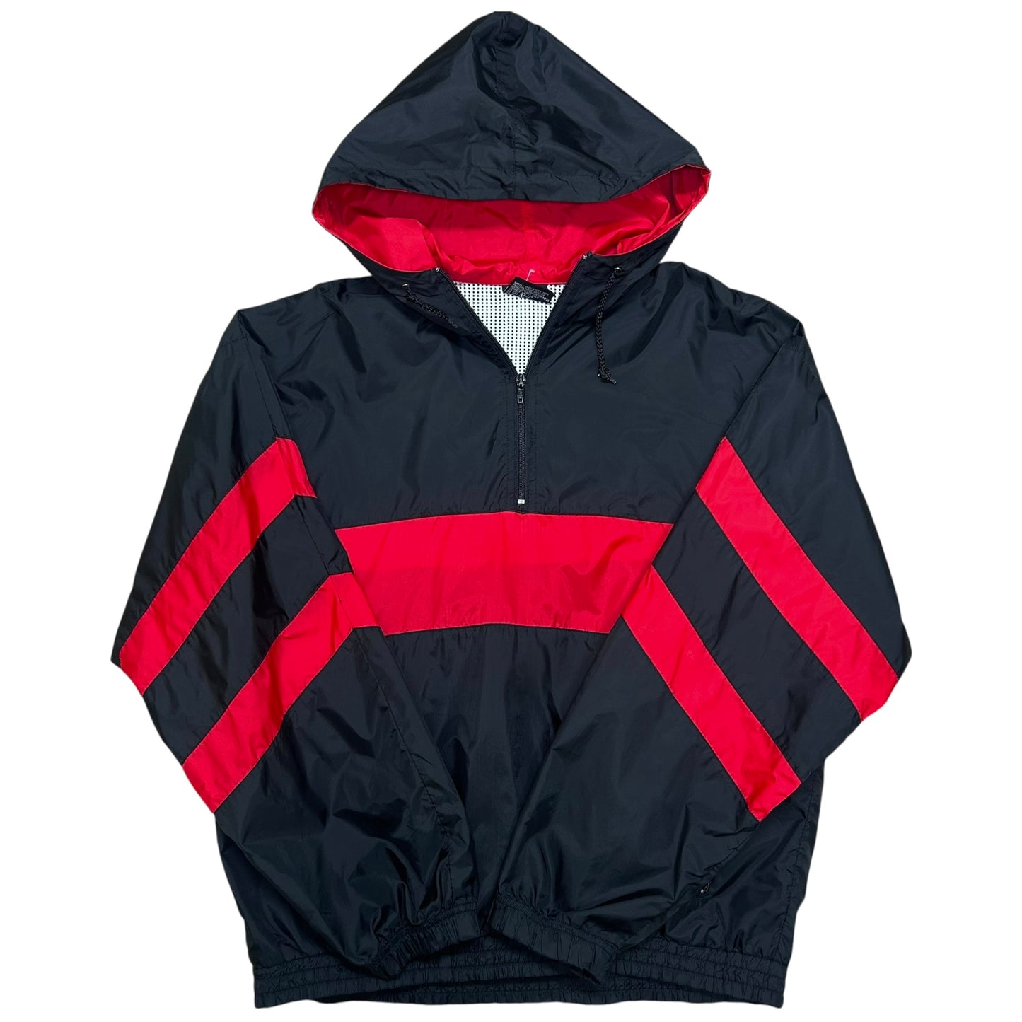 Early 2000s Eastbay Black/Red 1/4 Zip Windbreaker Jacket - Size Large