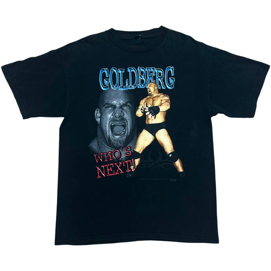 Vintage 1990s WCW Wrestling Goldberg “Who’s Next” Black Graphic T-Shirt - Size XL