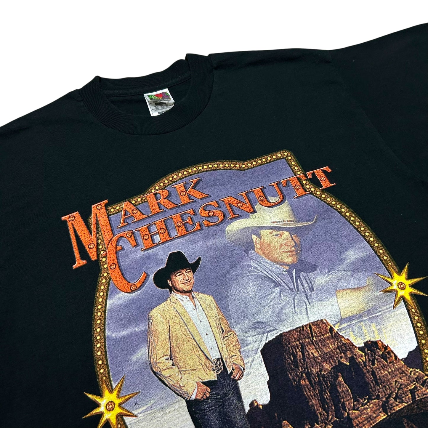Vintage 1990s Mark Chesnutt Black Country Music Graphic T-Shirt - Size Large