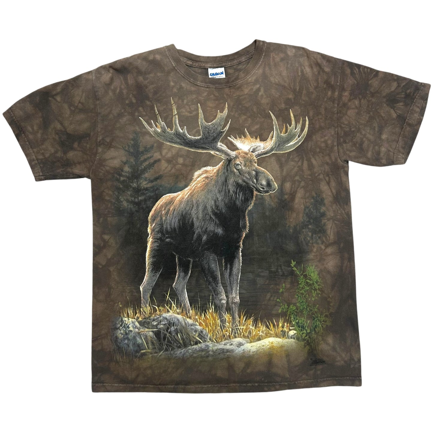 Early 2010s The Mountain Brown Tie-Dye Moose Graphic T-Shirt - Size Medium (Fits M/L)