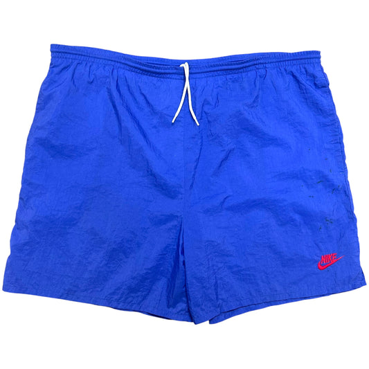 Vintage 1990s Nike Purple/Red Nylon Drawstring Shorts - Size Large