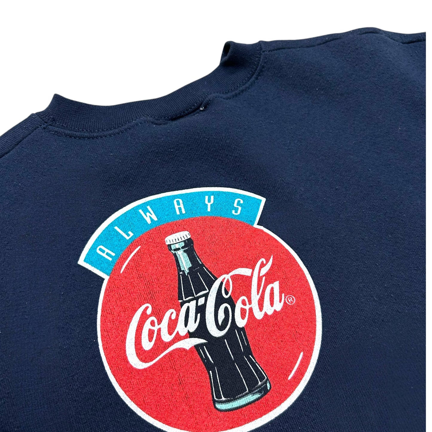 Vintage 1990s Coca-Cola Polar Bears Navy Blue Crewneck Sweatshirt - Size Large