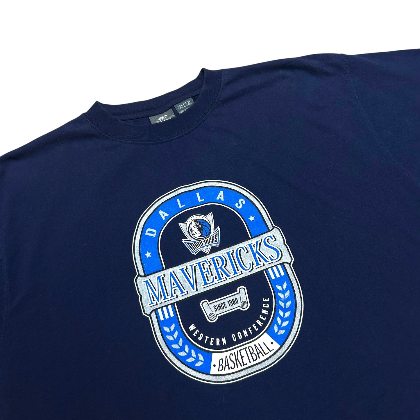 Late 2000s Dallas Mavericks Navy Blue Graphic T-Shirt - Size XL (Fits XXL)