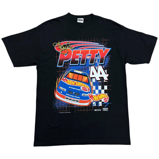 NWT Vintage 1990s Kyle Petty Hot Wheels Racing Black Graphic T-Shirt - Size XL
