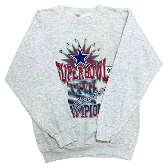 Vintage 1990s Dallas Cowboys Super Bowl XXVII (27) Grey Crewneck Sweatshirt- Size XL