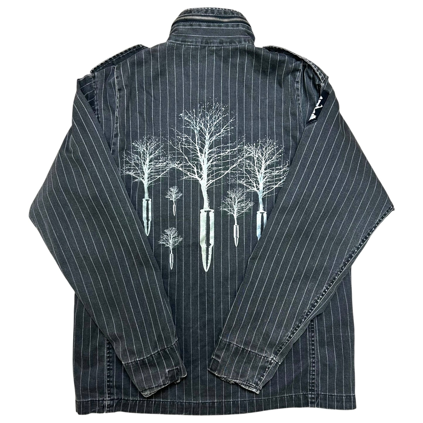 Late 2000s CCS Grey Pinstripe Y2K Style Full-Zip Jacket - Size Small (Fits S/M)