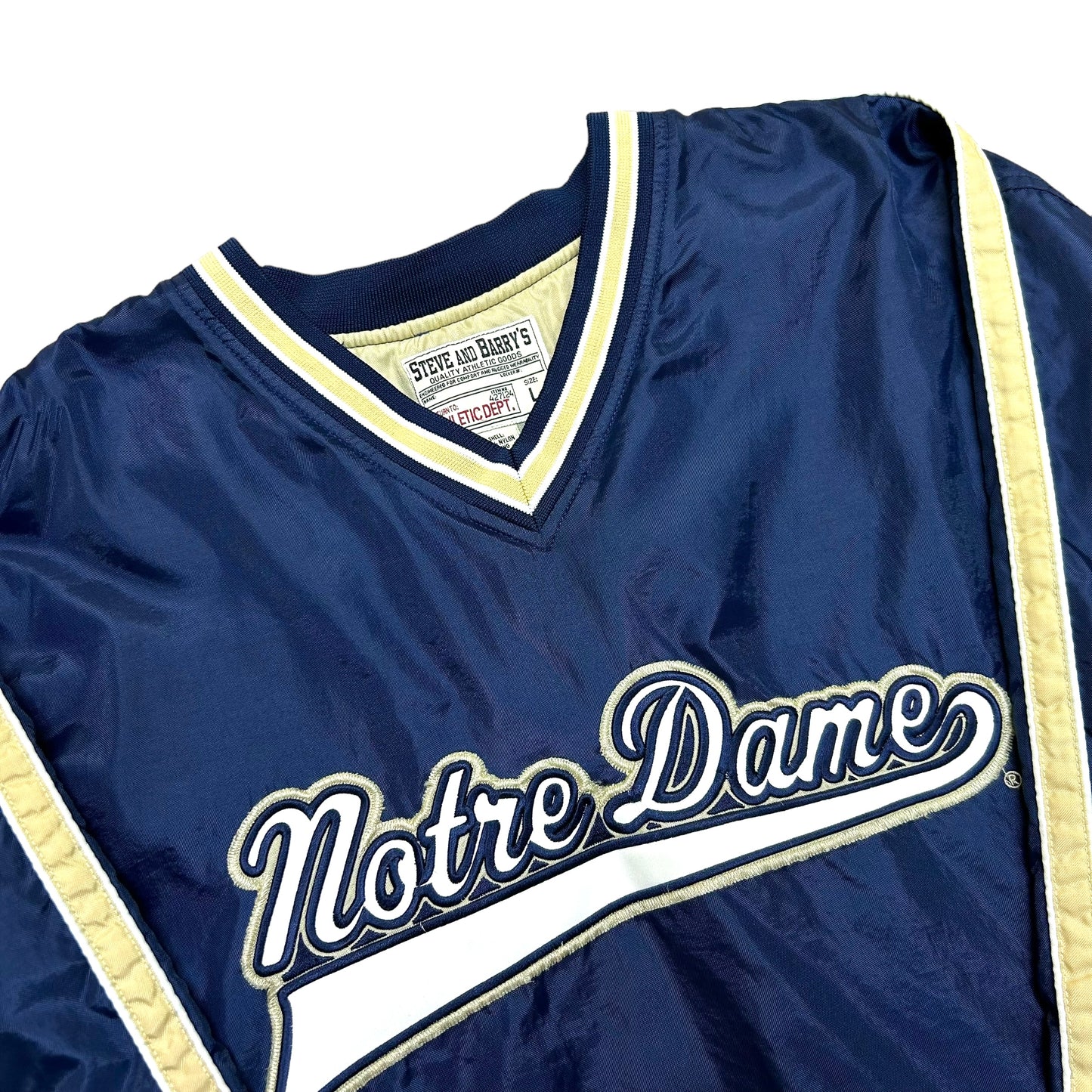 Late 2000s Notre Dame Fighting Irish Navy Blue Lined Pullover Windbreaker - Size Large