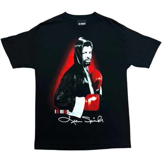 Mid-2000s “In Ring” Leon Spinks Black Boxing Graphic T-Shirt - Size Large