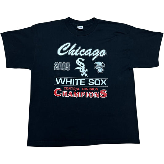Mid-2000s Chicago White Sox Central Division Champions Black Graphic T-Shirt - Size XXL
