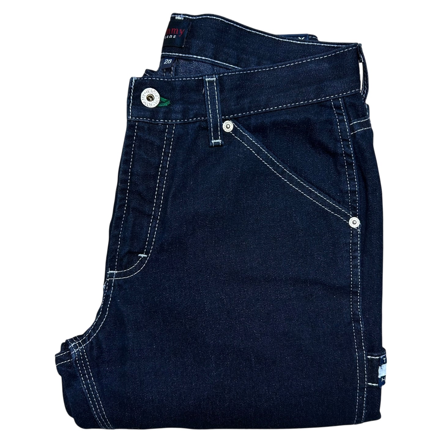 Early 2000s Tommy Jeans Dark Wash Tapered Fit Carpenter Jeans - Size 28” x 29”
