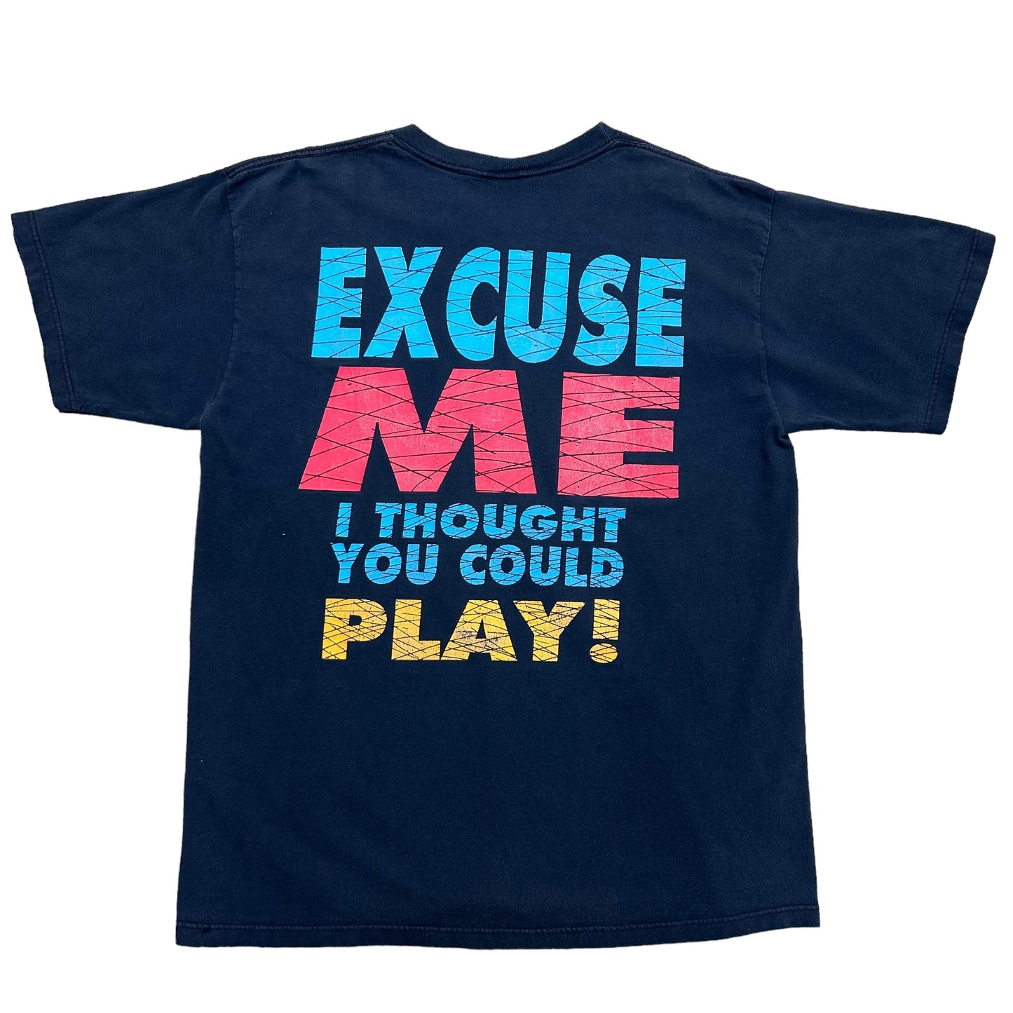 Vintage 1990s Taz “Excuse Me I Thought You Could Play” Navy Blue Graphic T-Shirt - Size XL
