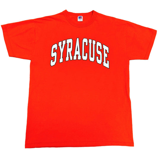 Vintage 1990s Russell Athletic Syracuse University Orange Spell Out Graphic T-Shirt - Size Large