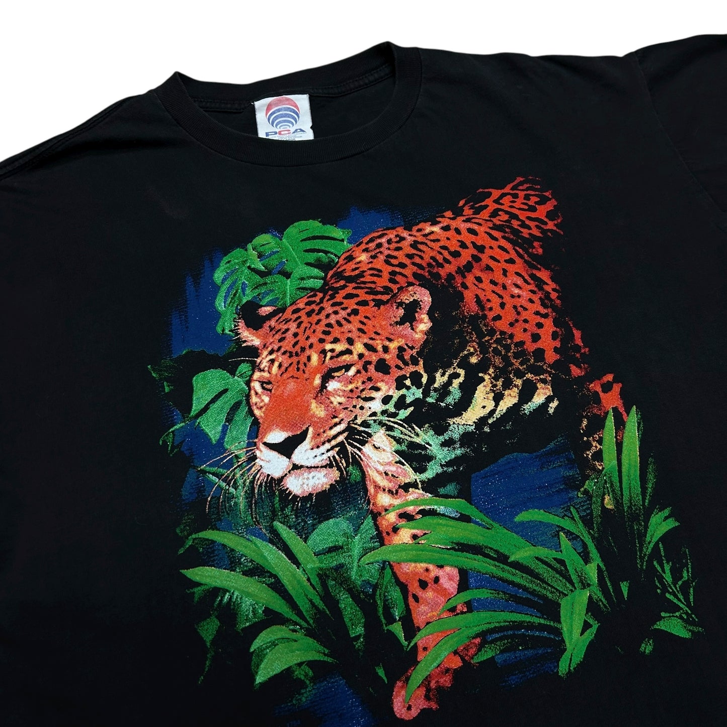 Vintage 1990s Jaguar/Nature Black Graphic T-Shirt - Size XL (Fits Boxy Large)