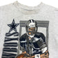 Vintage 1990s Dallas Cowboys Troy Aikman Nutmeg Mills Graphic T-Shirt - Size Small