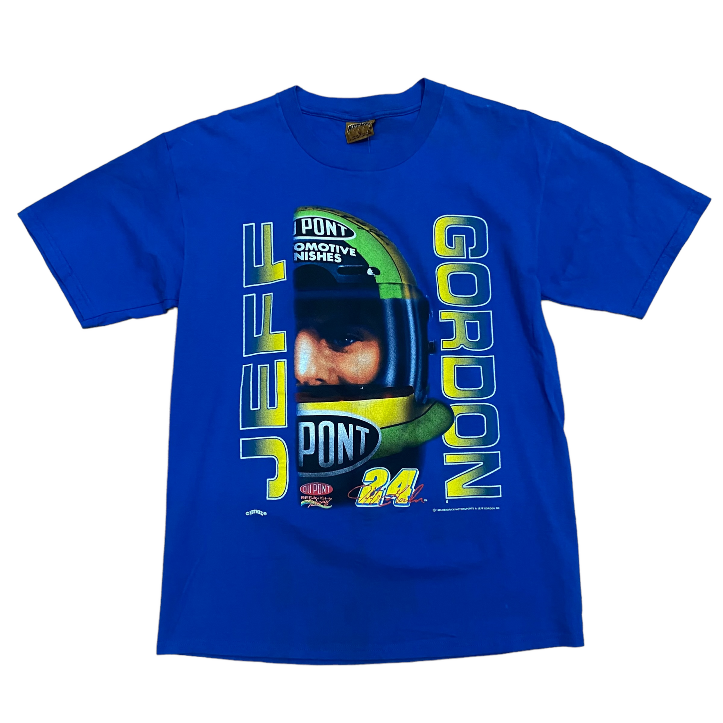 Vintage 1995 Jeff Gordon Blue Helmet Tee - Size Large